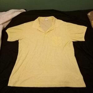 Vintage Garan Men's Yellow Short Sleeve Polo Shirt Size 2XL